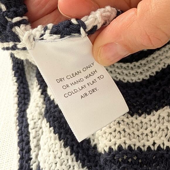 Apiece Apart Cotton/Linen Knit Striped Scoop Neck Long Sleeve Sweater, size S - Picture 8 of 8